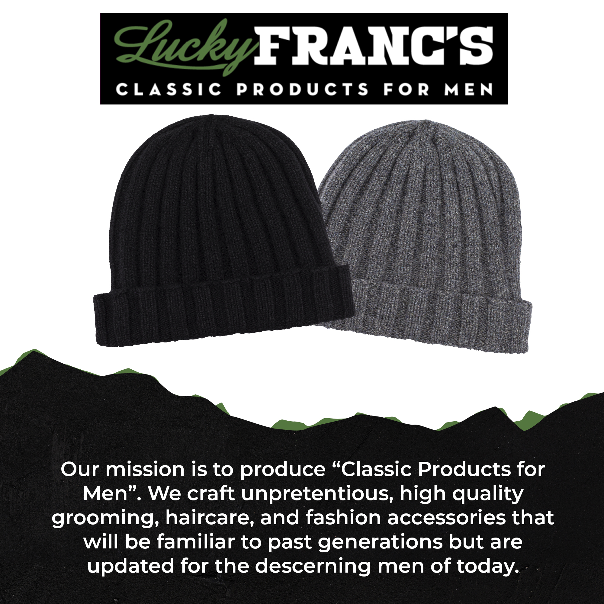 100% Cashmere Beanie For Men Made in Italy - Lucky Franc's
